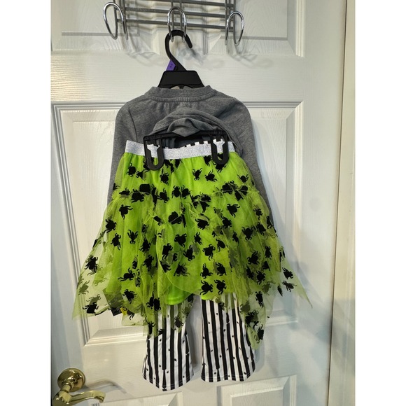 Carters Beetlejuice 3 Piece‎ Set Girls Top Pants Tutu Halloween Costume Size 5T - Picture 4 of 8